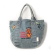 画像2: Unisex Mr. Friendly Embroidered Denim Tote Shoulder Bag　ユニセックス男女兼用ミスターフレンドリー刺繍デニムトートショルダーバッグ (2)