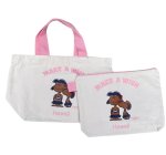 画像1: Unisex Snoopy x Hawaii Print Canvas Tote & Pouch Set　ユニセックス男女兼用スヌーピー×ハワイプリントキャンバストート＆ポーチセット (1)