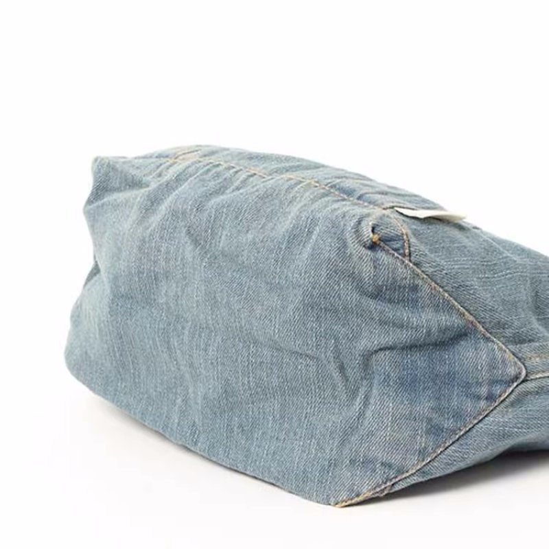 画像5: Unisex Mr. Friendly Embroidered Denim Tote Shoulder Bag　ユニセックス男女兼用ミスターフレンドリー刺繍デニムトートショルダーバッグ (5)