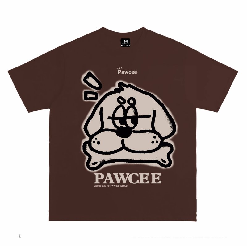 画像7: unisex  PAWCEE BULLDOG& Bones Print T-shirt   　PAWCEEブルドッグ&ボーンズプリント  半袖ラウンドネック Tシャツ ユニセックス 男女兼用 　  (7)