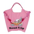 画像1: Unisex Lightweight Snoopy embroidery Dopamine ballchain tote shoulder eco shopping bag　ユニセックス男女兼用軽量スヌーピー刺繍 ドーパミンballchainトートショルダーエコショッピングバッグ (1)