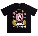 画像1: unisex Mickey Mouse x Kirby Print T-shirt   　ミッキーマウス×カービィプリント  半袖ラウンドネック Tシャツ ユニセックス 男女兼用 　  (1)