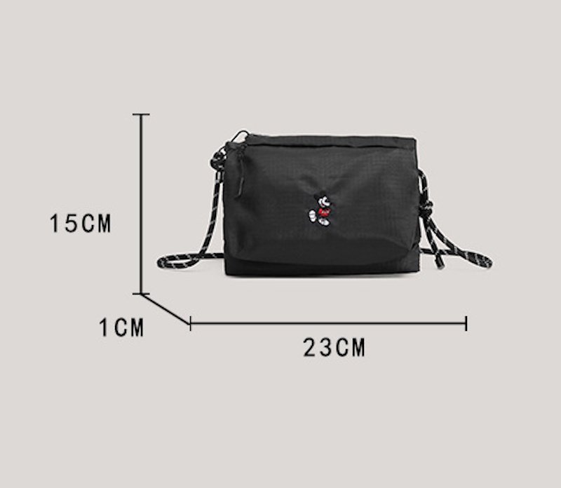 画像10: Unisex Lightweight compartment Mickey Mouse one-point embroidered shoulder tote bag　ユニセックス男女兼用軽量コンパートメントミッキーマウスワンポイント刺繍トートショルダーバッグ (10)