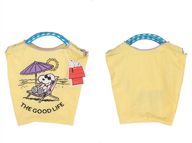 画像10: Unisex Lightweight Snoopy embroidery ballchain tote shoulder eco shopping bag　ユニセックス男女兼用軽量スヌーピー刺繍 ballchainトートショルダーエコショッピングバッグ (10)