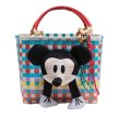 画像1: Unisex Mickey Mouse stuffed toy colorful basket tote bag 　ユニセックス男女兼用ミッキーマウストイ付きカラフルトート籠かごバスケットバッグ (1)