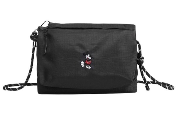画像1: Unisex Lightweight compartment Mickey Mouse one-point embroidered shoulder tote bag　ユニセックス男女兼用軽量コンパートメントミッキーマウスワンポイント刺繍トートショルダーバッグ (1)