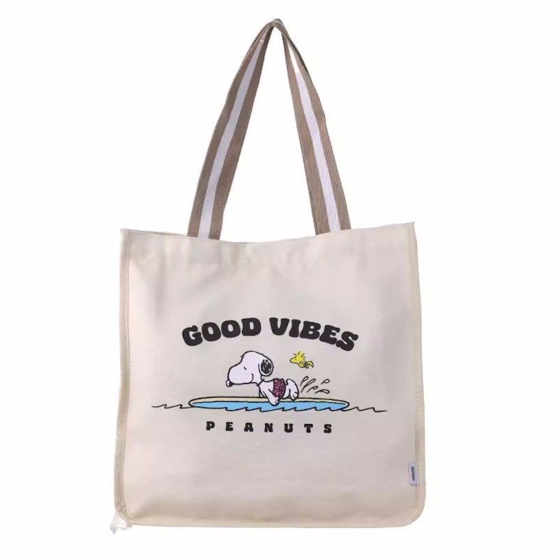 画像2: Unisex Snoopy Ocean Diary Summer Vacation tote Shoulder bag 　ユニセックス男女兼用スヌーピー オーシャンダイアリーサマーバケイション キャンバストートショルダーバッグ (2)