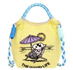 画像2: Unisex Lightweight Snoopy embroidery Dopamine ballchain tote shoulder eco shopping bag　ユニセックス男女兼用軽量スヌーピー刺繍 ドーパミンballchainトートショルダーエコショッピングバッグ (2)