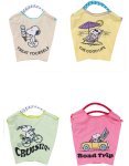 画像5: Unisex Lightweight Snoopy embroidery Dopamine ballchain tote shoulder eco shopping bag　ユニセックス男女兼用軽量スヌーピー刺繍 ドーパミンballchainトートショルダーエコショッピングバッグ (5)