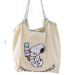 画像3: Unisex Lightweight Snoopy embroidery Dopamine ballchain tote shoulder eco shopping bag　ユニセックス男女兼用軽量スヌーピー刺繍 ドーパミンballchainトートショルダーエコショッピングバッグ (3)