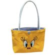 画像1: Unisex Looney Tunes Tweety Check Lining Canvas Small Tote Bag 　ユニセックス男女兼用ルーニー・テューンズ トゥイーティー裏地チェックキャンバススモールトートバッグ (1)