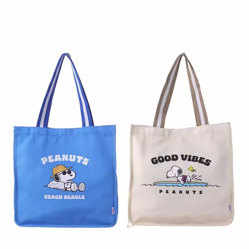 画像5: Unisex Snoopy Ocean Diary Summer Vacation tote Shoulder bag 　ユニセックス男女兼用スヌーピー オーシャンダイアリーサマーバケイション キャンバストートショルダーバッグ (5)