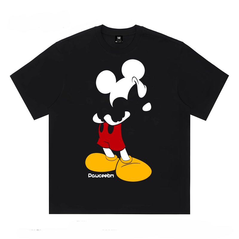 画像4: unisex faceless mickey mouse Print T-shirt   　フェイスレス顔無しミッキーマウスプリント  半袖ラウンドネック Tシャツ ユニセックス 男女兼用 　  (4)