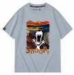 画像1: unisex Snoopy's cry  Print T-shirt   　スヌーピーの叫びプリント  半袖ラウンドネック Tシャツ ユニセックス 男女兼用 　  (1)