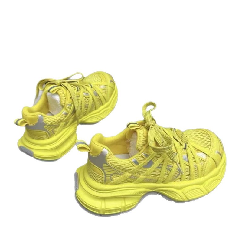 画像4: Women's Mesh fancy strap lightweight lace up dad platform sneaker shoes　メッシュファンシーストラップ軽量レースアップダッド厚底スニーカーシューズ (4)