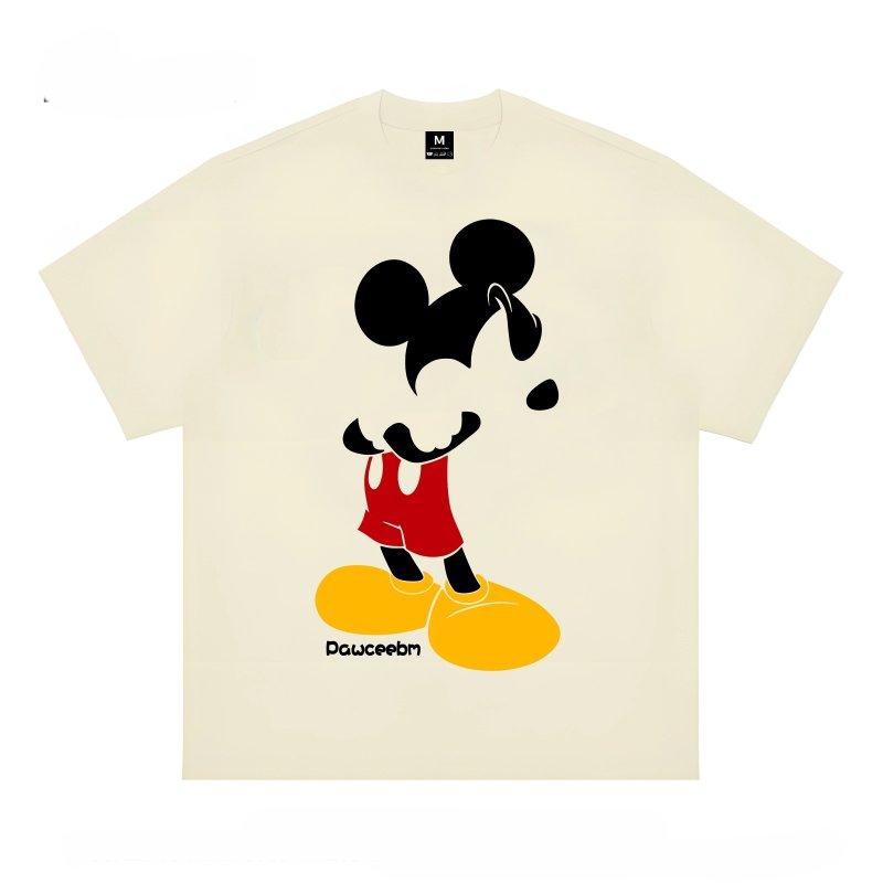 画像3: unisex faceless mickey mouse Print T-shirt   　フェイスレス顔無しミッキーマウスプリント  半袖ラウンドネック Tシャツ ユニセックス 男女兼用 　  (3)