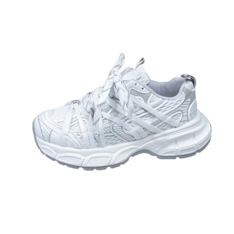 画像2: Women's Mesh fancy strap lightweight lace up dad platform sneaker shoes　メッシュファンシーストラップ軽量レースアップダッド厚底スニーカーシューズ (2)
