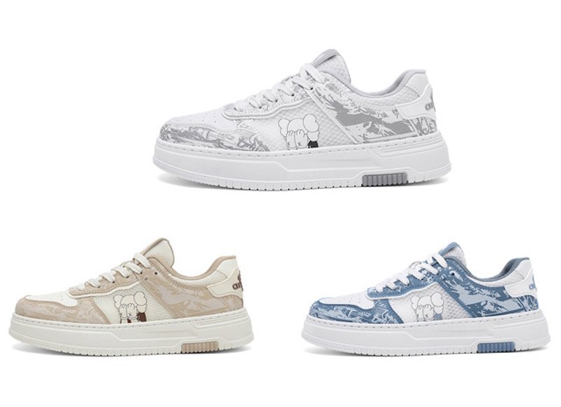 画像4: Concealed kawsmesh lace-up sneakers 男女兼用ユニセックス目隠しカウズメッシュレースアップレザースニーカー (4)