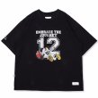 画像1: unisex Vintage Style Number 12 & Mickey Mouse Print T-shirt   　ミッキーマウス&NO12プリント ビンテージスタイル 半袖ラウンドネック Tシャツ ユニセックス 男女兼用 　  (1)