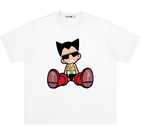画像1: unisex Sunglasses Astro Boy Atom Print T-shirt   　サングラスアストロボーイアトムプリント  半袖ラウンドネック Tシャツ ユニセックス 男女兼用 　  (1)