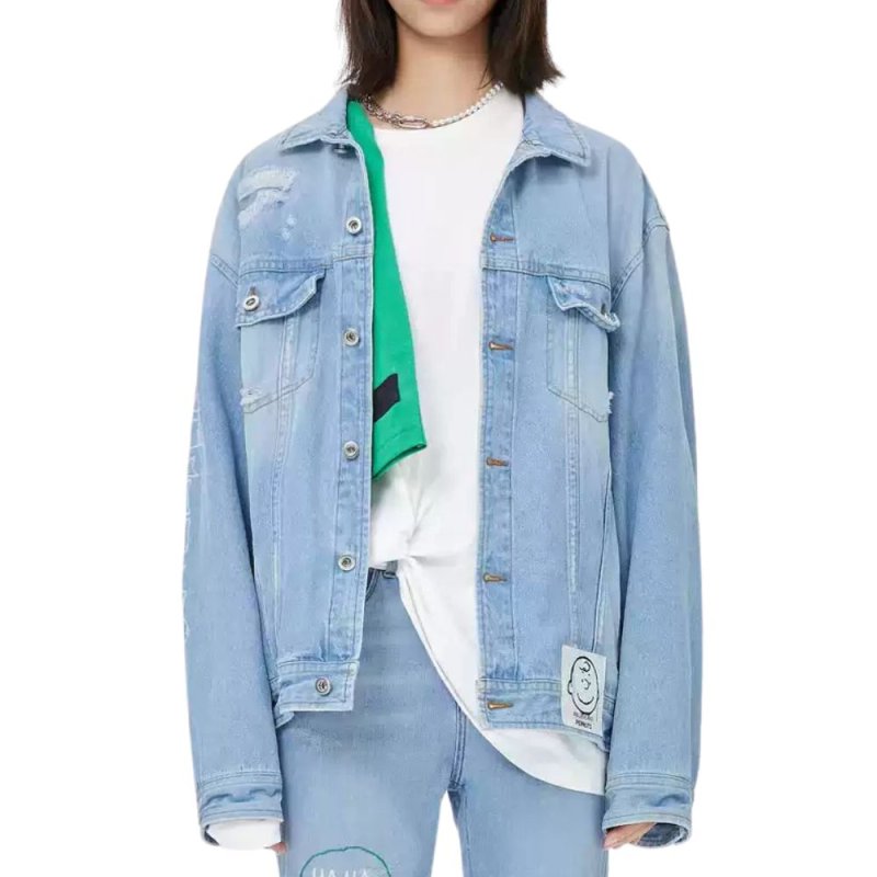 画像4: Unisex Vintage Wash Snoopy Graffiti Paint Damage retro denim Jeans レトロ 古着風 ヴィンテージ ダメージ 加工 ペイント スヌーピー デニムパンツ ジーンズ (4)