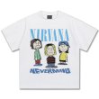 画像2: Unisex  Vintage style Nirvana x Snoopy joint vintage stylePrint  T-Shirt  ニルヴァーナ ×スヌーピー ヴィンテージスタイル 古着風 ヴィンテージ風 プリント 半袖ラウンドネック Tシャツ ユニセックス 男女兼用 バンドT (2)