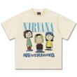 画像1: Unisex  Vintage style Nirvana x Snoopy joint vintage stylePrint  T-Shirt  ニルヴァーナ ×スヌーピー ヴィンテージスタイル 古着風 ヴィンテージ風 プリント 半袖ラウンドネック Tシャツ ユニセックス 男女兼用 バンドT (1)