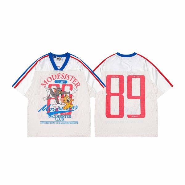 画像1: 3MODE sister Retro Vintage Tom and Jerry Goofy soccer uniform Tshirts ユニセックス 男女兼用 トムとジェリー グーフィー サッカー ユニフォーム Tシャツ (1)