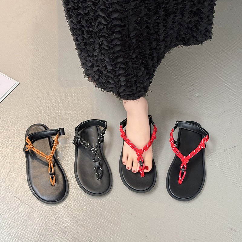 画像11: Flat rope cotton cord thong cross sandals Slippers 　ロープコットンコード トングクロスフラットサンダルスリッパ (11)