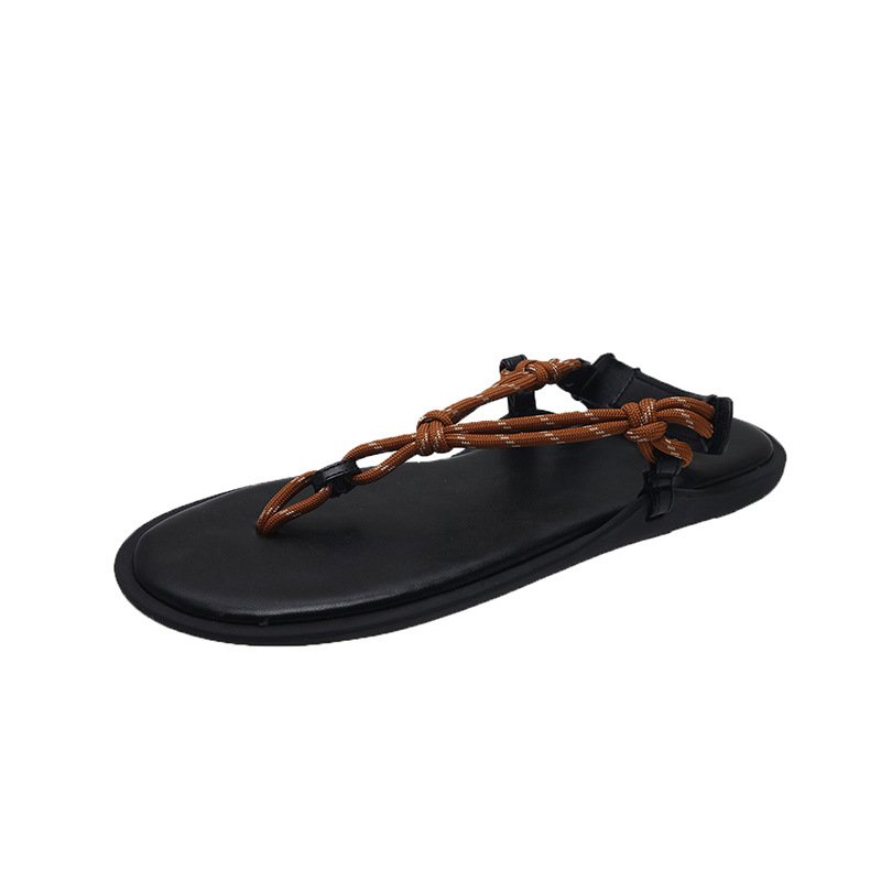 画像2: Flat rope cotton cord thong cross sandals Slippers 　ロープコットンコード トングクロスフラットサンダルスリッパ (2)