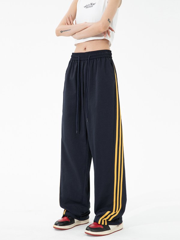 画像7: Unisex Not Swoosh logo 3line barrel leg pants ユニセックス 男女兼用 ノットスウォッシュ 3ライン スウェット バレルレッグ パンツ ジャージ (7)