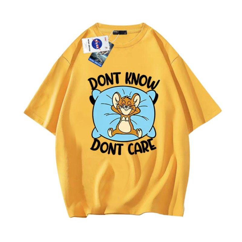 画像3: NASA x Tom and Jerry DONT KNOW DONT CARE logo round neck Tshirt ユニセックス 男女兼用 NASAナサ×トムとジェリー トム&ジェリーDONT KNOW DONT CARE プリント Tシャツ (3)