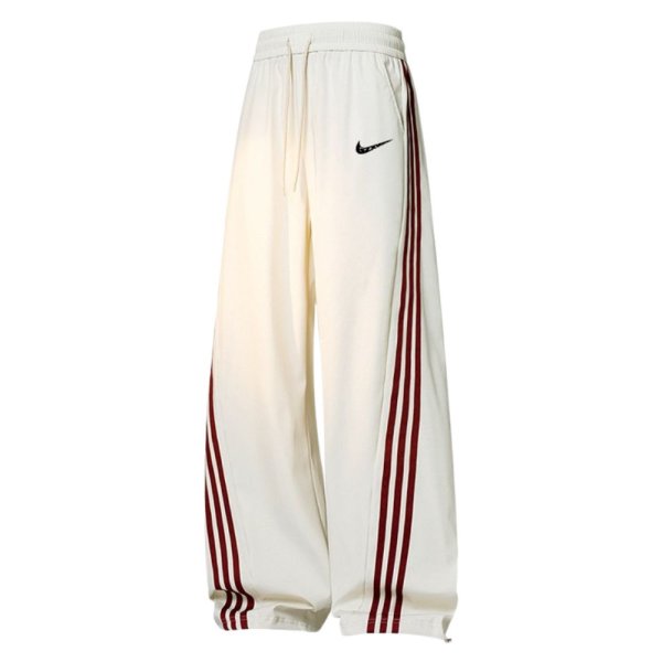 画像1: Unisex Not Swoosh logo 3line barrel leg pants ユニセックス 男女兼用 ノットスウォッシュ 3ライン スウェット バレルレッグ パンツ ジャージ (1)