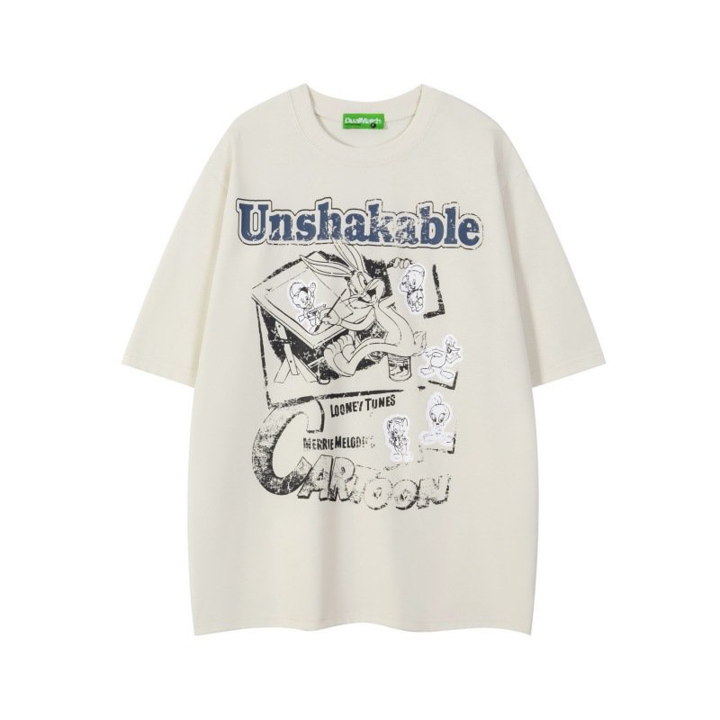 画像3: Unisex Bugs Bunny and Looney Tunes Friends Vintage Style Print T-Shirt  バッグスバニー ルーニー・テューンズ仲間たちヴィンテージ風 プリント 半袖ラウンドネック Tシャツ ユニセックス 男女兼用 バンドT (3)