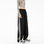 画像9: Unisex Not Swoosh logo 3line barrel leg pants ユニセックス 男女兼用 ノットスウォッシュ 3ライン スウェット バレルレッグ パンツ ジャージ (9)