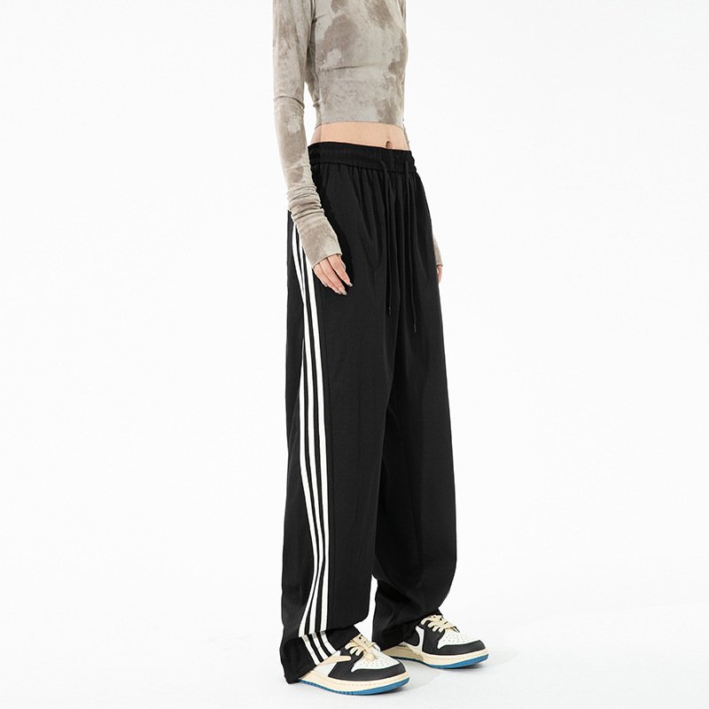 画像9: Unisex Not Swoosh logo 3line barrel leg pants ユニセックス 男女兼用 ノットスウォッシュ 3ライン スウェット バレルレッグ パンツ ジャージ (9)