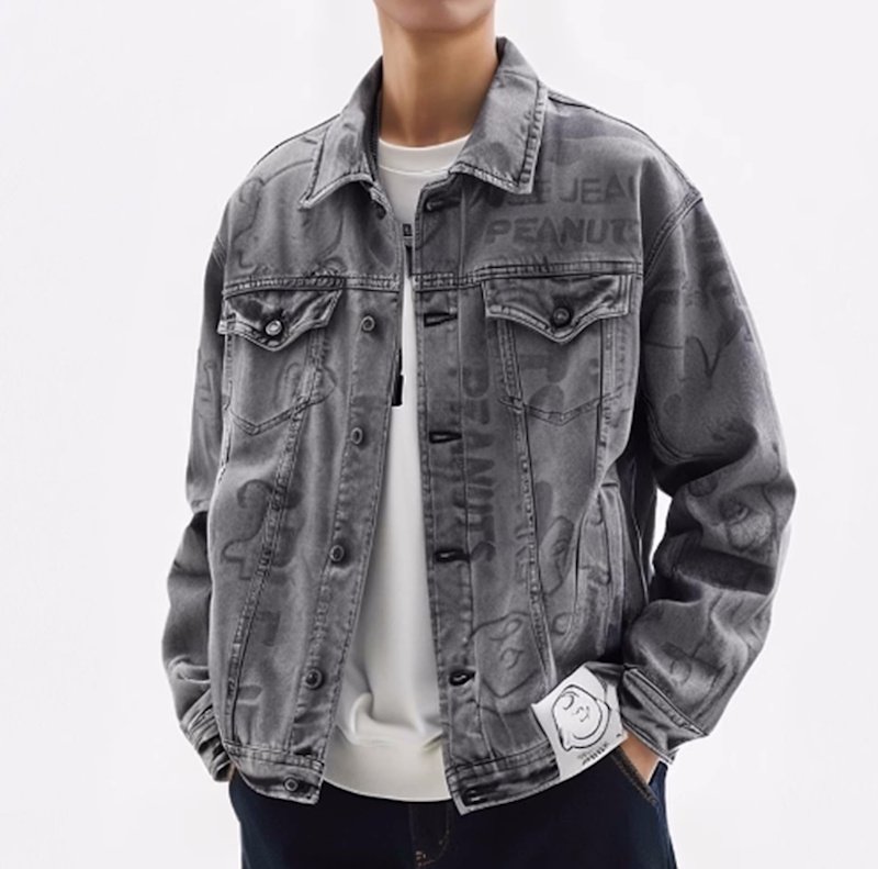 画像3: Unisex Peanuts & Snoopy Charlie Brown Graphic denim jacket G-jean  ピーナッツ&スヌーピーチャーリーブラウングラフィックペイント  デニムジャケット Gジャン (3)