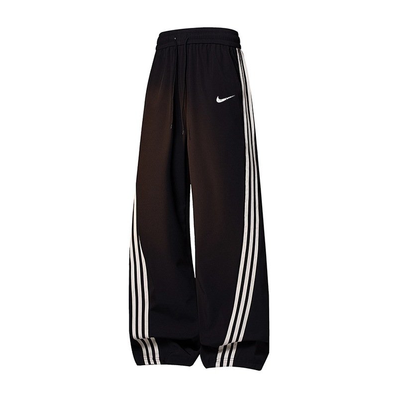 画像2: Unisex Not Swoosh logo 3line barrel leg pants ユニセックス 男女兼用 ノットスウォッシュ 3ライン スウェット バレルレッグ パンツ ジャージ (2)