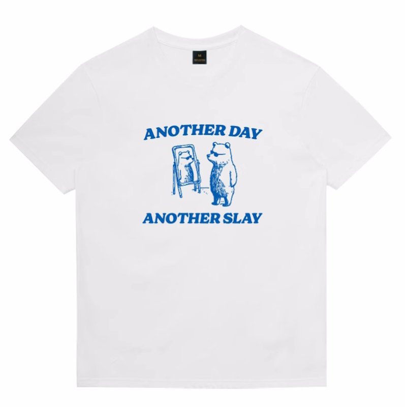 画像1: Unisex Killer Bear Print T-Shirt  キラーベア熊 プリント 半袖ラウンドネック Tシャツ ユニセックス 男女兼用  (1)