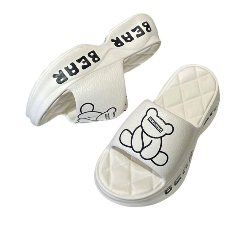 画像3: Leather thick sole bear print sandal slippers　レザー厚底ベアプリントサンダルスリッパ (3)