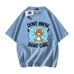 画像8: NASA x Tom and Jerry DONT KNOW DONT CARE logo round neck Tshirt ユニセックス 男女兼用 NASAナサ×トムとジェリー トム＆ジェリーDONT KNOW DONT CARE プリント Tシャツ (8)
