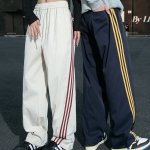 画像6: Unisex Not Swoosh logo 3line barrel leg pants ユニセックス 男女兼用 ノットスウォッシュ 3ライン スウェット バレルレッグ パンツ ジャージ (6)