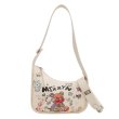 画像1: Bear Graphic Painted Leather Shoulder Tote Underarm Bag　ベアグラフィックペイントレザーショルダートートアンダーアームバッグ (1)
