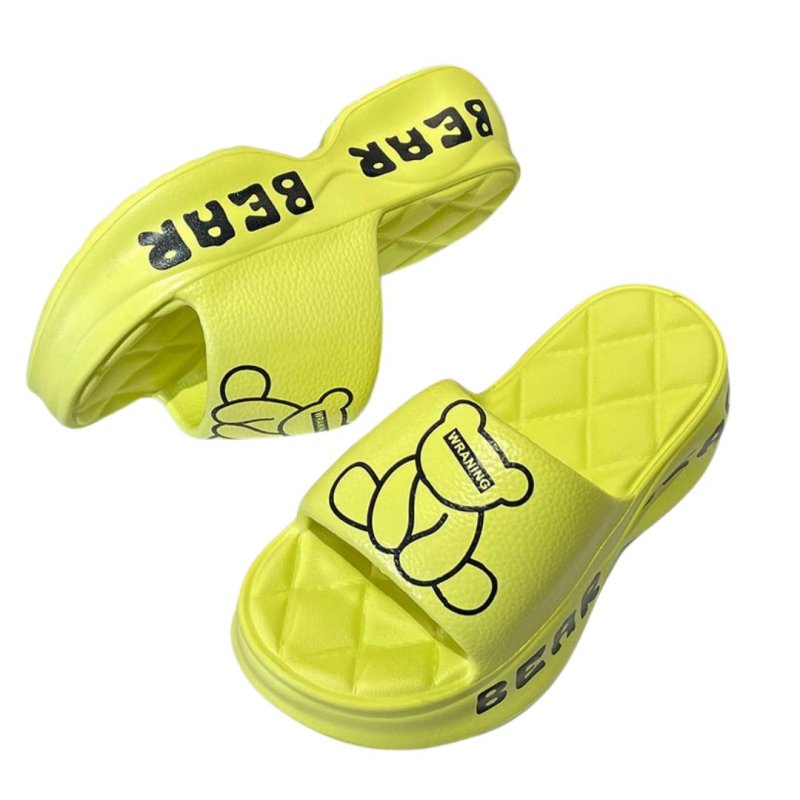 画像5: Leather thick sole bear print sandal slippers　レザー厚底ベアプリントサンダルスリッパ (5)