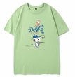 画像9: Unisex LA Dodgers x Baseball Snoopy T-Shirt   LAドジャース×ベースボールスヌーピー  プリント 半袖ラウンドネック Tシャツ ユニセックス 男女兼用 バンドT (9)