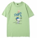 画像9: Unisex LA Dodgers x Baseball Snoopy T-Shirt   LAドジャース×ベースボールスヌーピー  プリント 半袖ラウンドネック Tシャツ ユニセックス 男女兼用 バンドT (9)