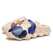 画像1: Men's Sesame Street x kaws spongebob Eco fur slip on shoes EVA Waterproof sandal ユニセックス 男女兼用 セサミストリート×カウズ  スポンジボブ ボア付き スリッポン サンダル シューズ (1)