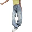 画像4: Unisex Vintage Wash barrel wide leg Denim pants Tom and Jerry Mickey patchJeans ユニセックス 男女兼用  逆さデザイン ヴィンテージウォッシュ トムとジェリー ミッキー ワッペン付きバレルレッグ デニム パンツ ジーンズ (4)