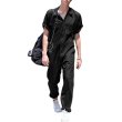 画像2: Unisex Cotton short-sleeved Jumpsuit overalls ユニセックス コットン 半袖 オーバーオール つなぎ ジャンプスーツ (2)