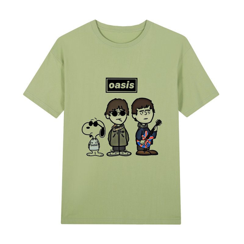 画像5: Unisex Oasis Band x Snoopy Band Vintage Style T-Shirt   オアシス ×スヌーピー ヴィンテージスタイル 古着風 ヴィンテージ風 プリント 半袖ラウンドネック Tシャツ ユニセックス 男女兼用 バンドT (5)